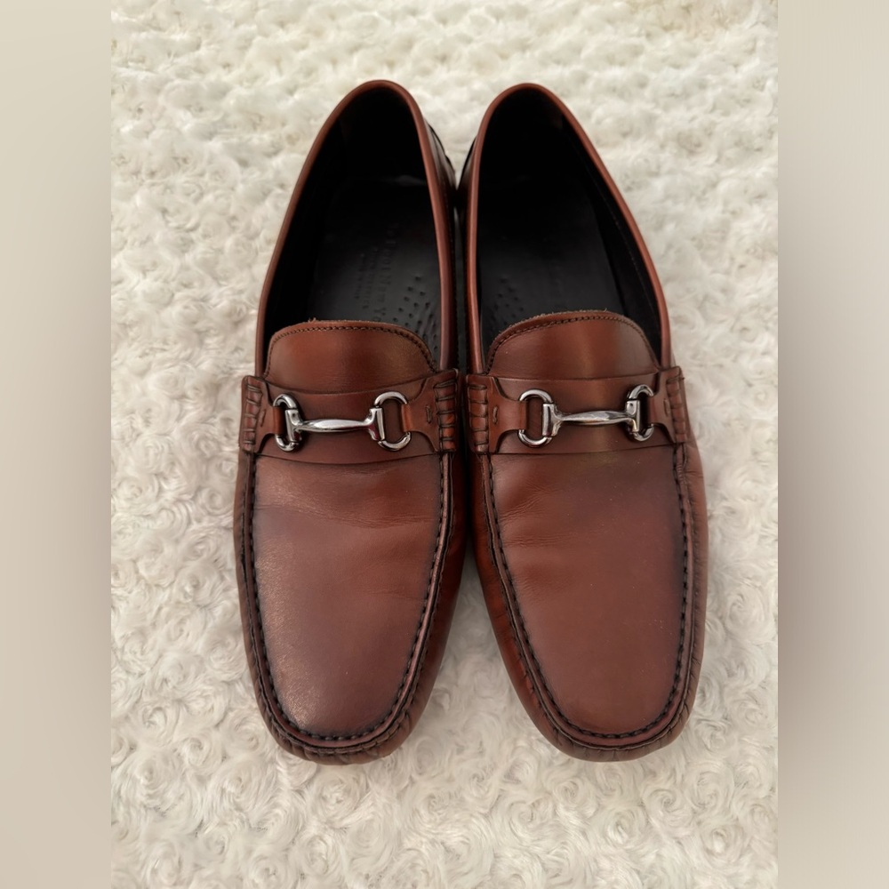 Del Amo Driving Shoe Mens 13 To Boot New York Cognac Leather Loafer Gunmetal Bit